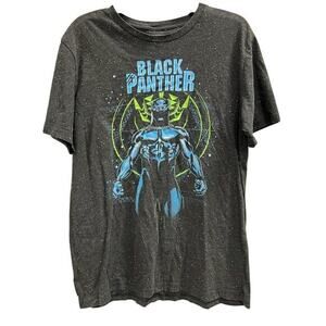 Marvel The Black Panther losing flecked logo comic thrashed grunge tee sz L